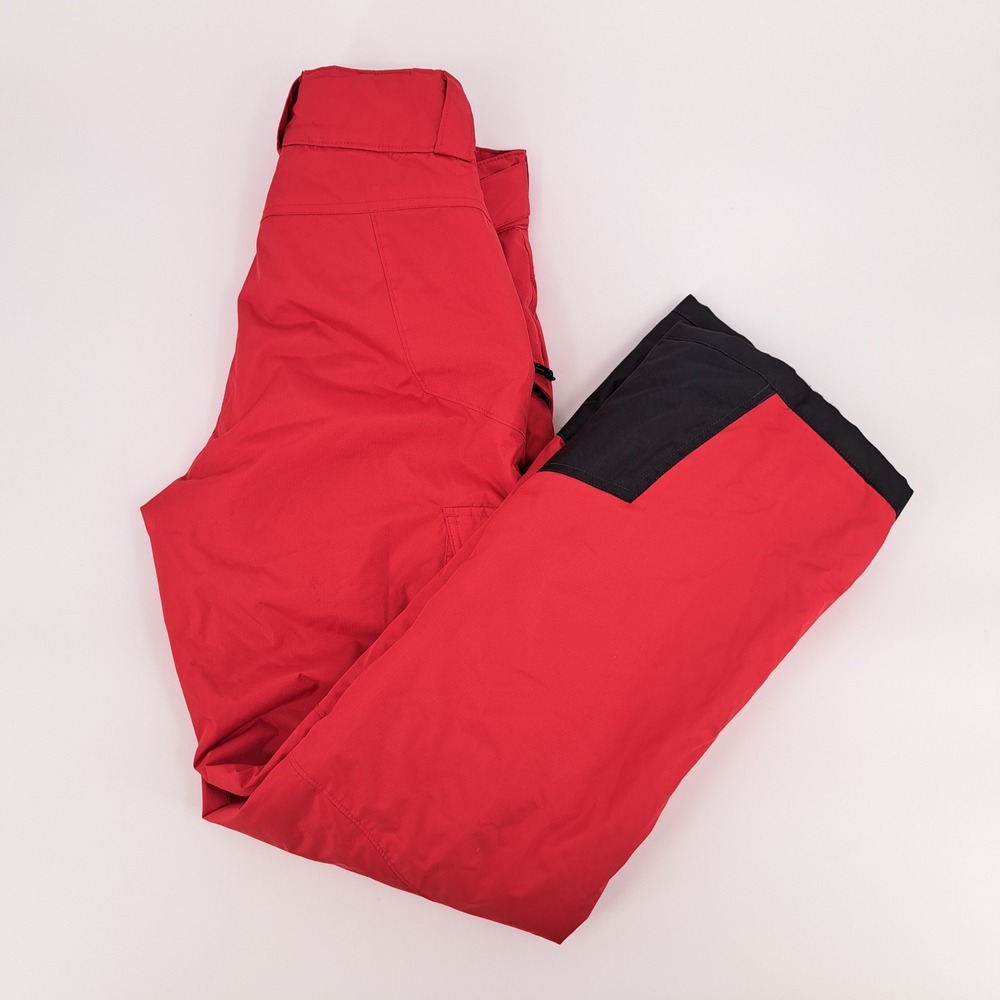 TSLA Insulated Cargo Snow Pants Mens Medium Polyester Red Solid Ski Snowboard